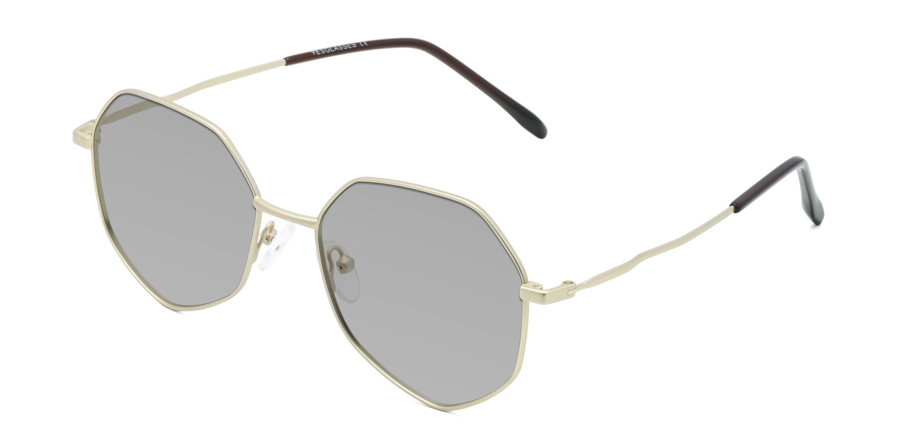 Angle of Sunshine in Light Gold with Light Gray Tinted Lenses