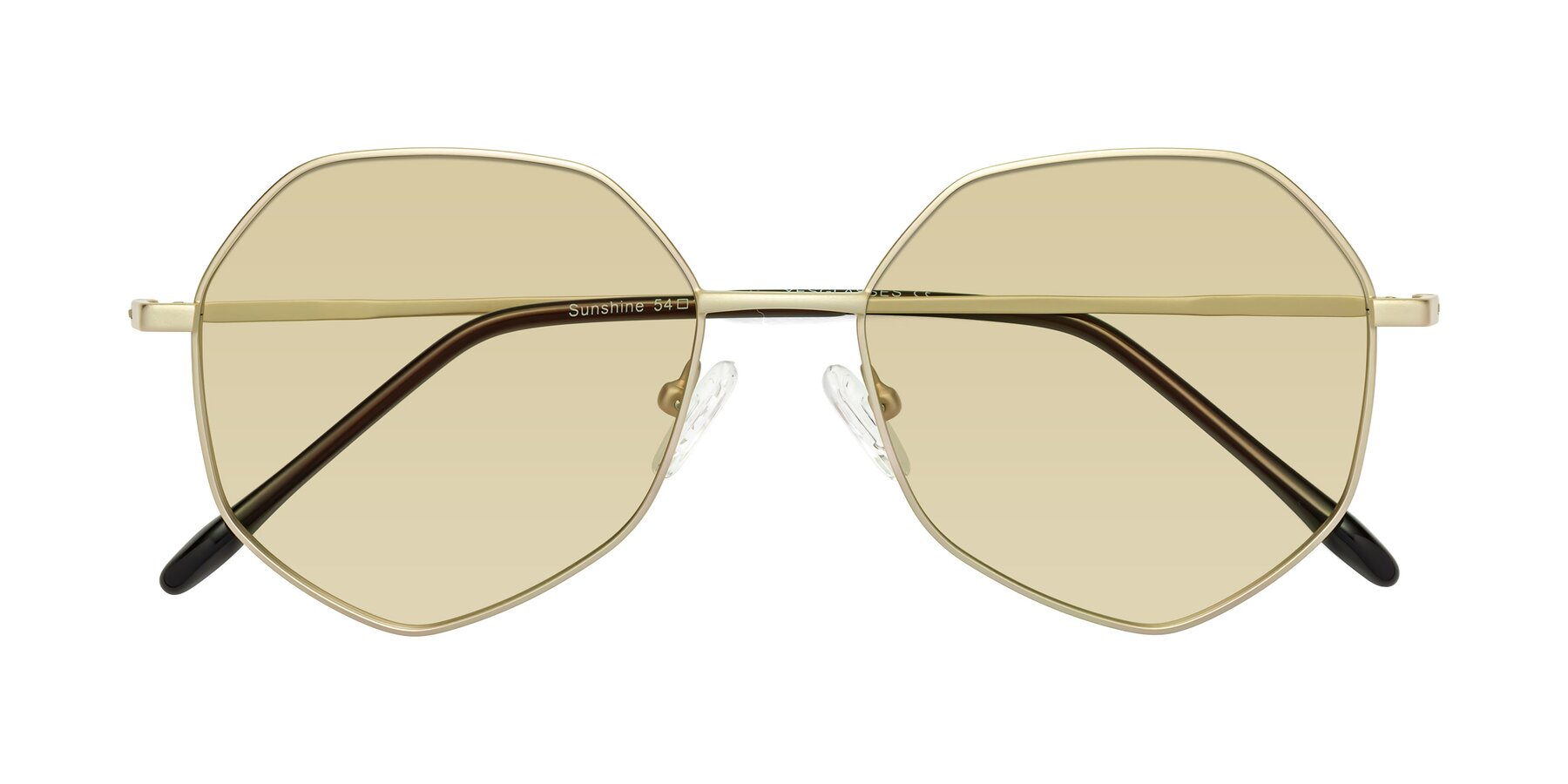 Folded Front of Sunshine in Light Gold with Light Champagne Tinted Lenses