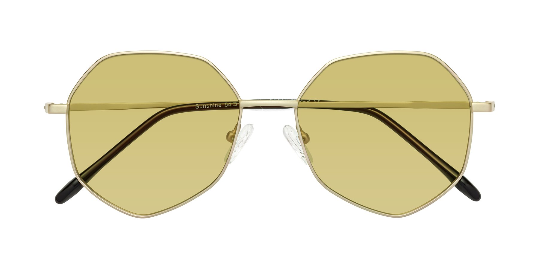 Folded Front of Sunshine in Light Gold with Medium Champagne Tinted Lenses