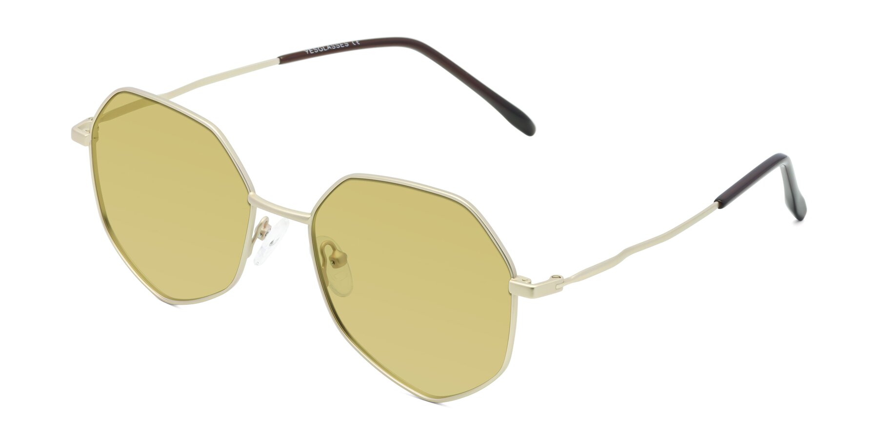 Angle of Sunshine in Light Gold with Medium Champagne Tinted Lenses