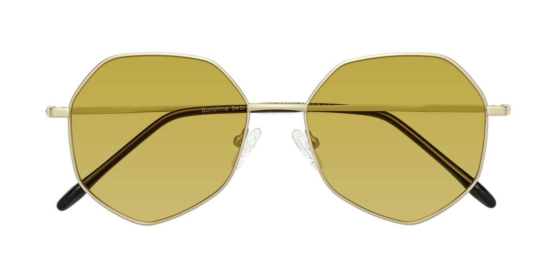 Folded Front of Sunshine in Light Gold with Champagne Tinted Lenses