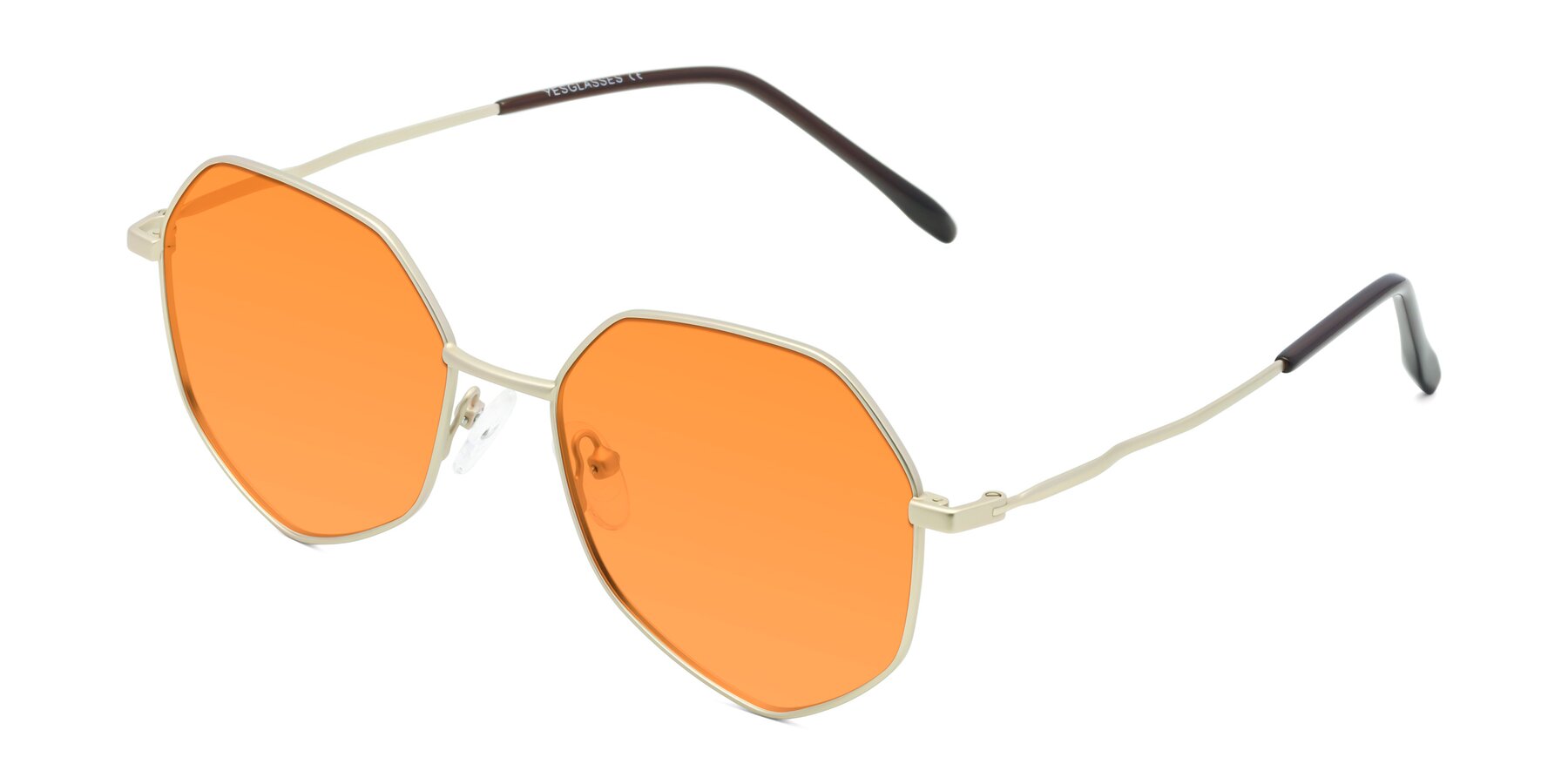 Angle of Sunshine in Light Gold with Orange Tinted Lenses