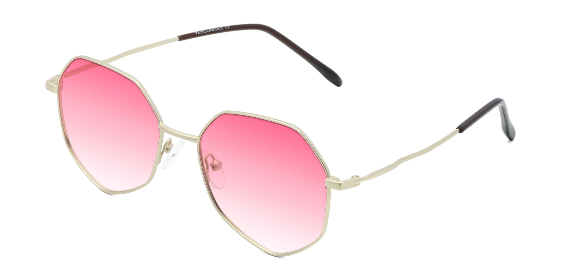 Angle of Sunshine in Light Gold with Pink Gradient Lenses