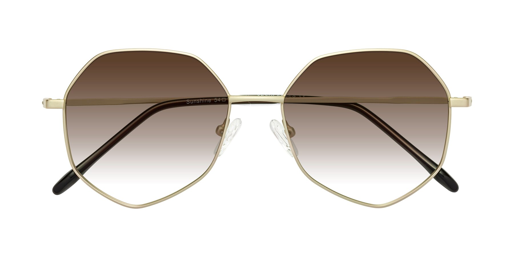 Folded Front of Sunshine in Light Gold with Brown Gradient Lenses
