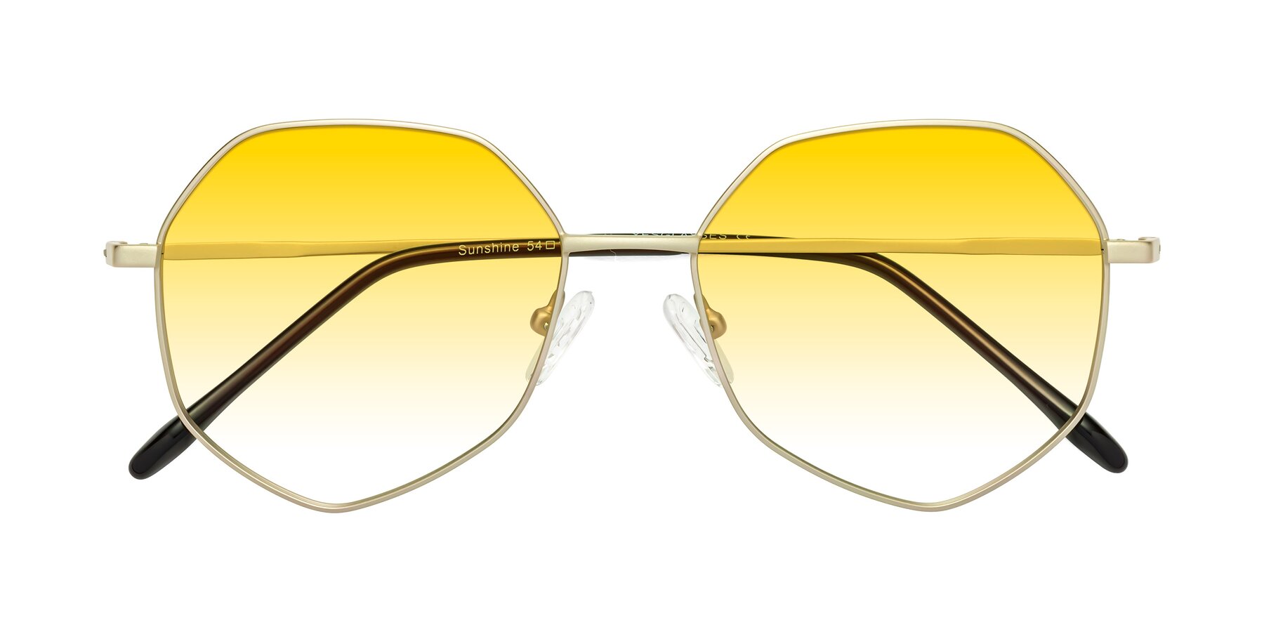 Folded Front of Sunshine in Light Gold with Yellow Gradient Lenses