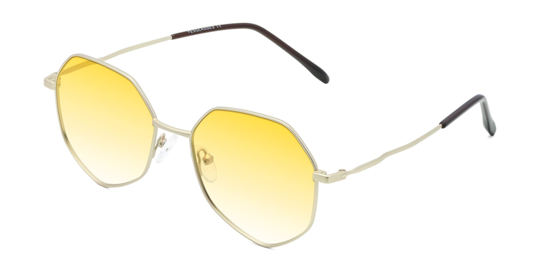 Angle of Sunshine in Light Gold with Yellow Gradient Lenses