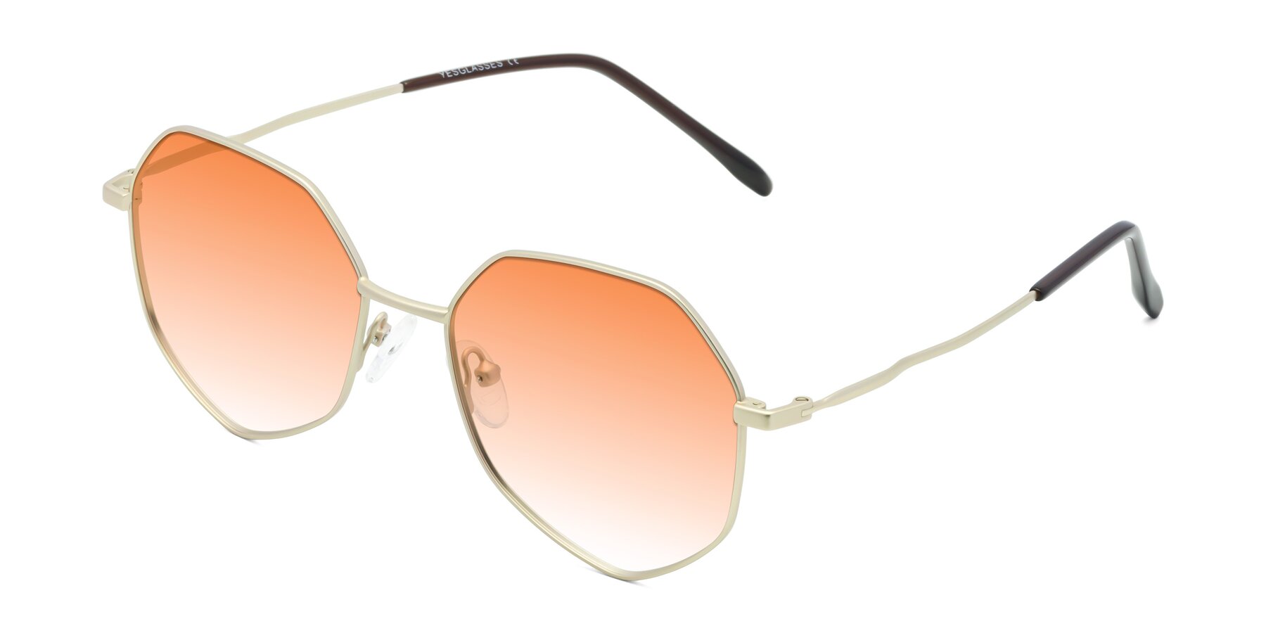 Angle of Sunshine in Light Gold with Orange Gradient Lenses