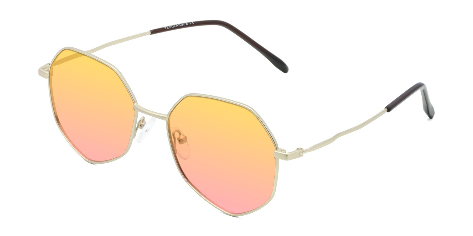Angle of Sunshine in Light Gold with Yellow / Pink Gradient Lenses