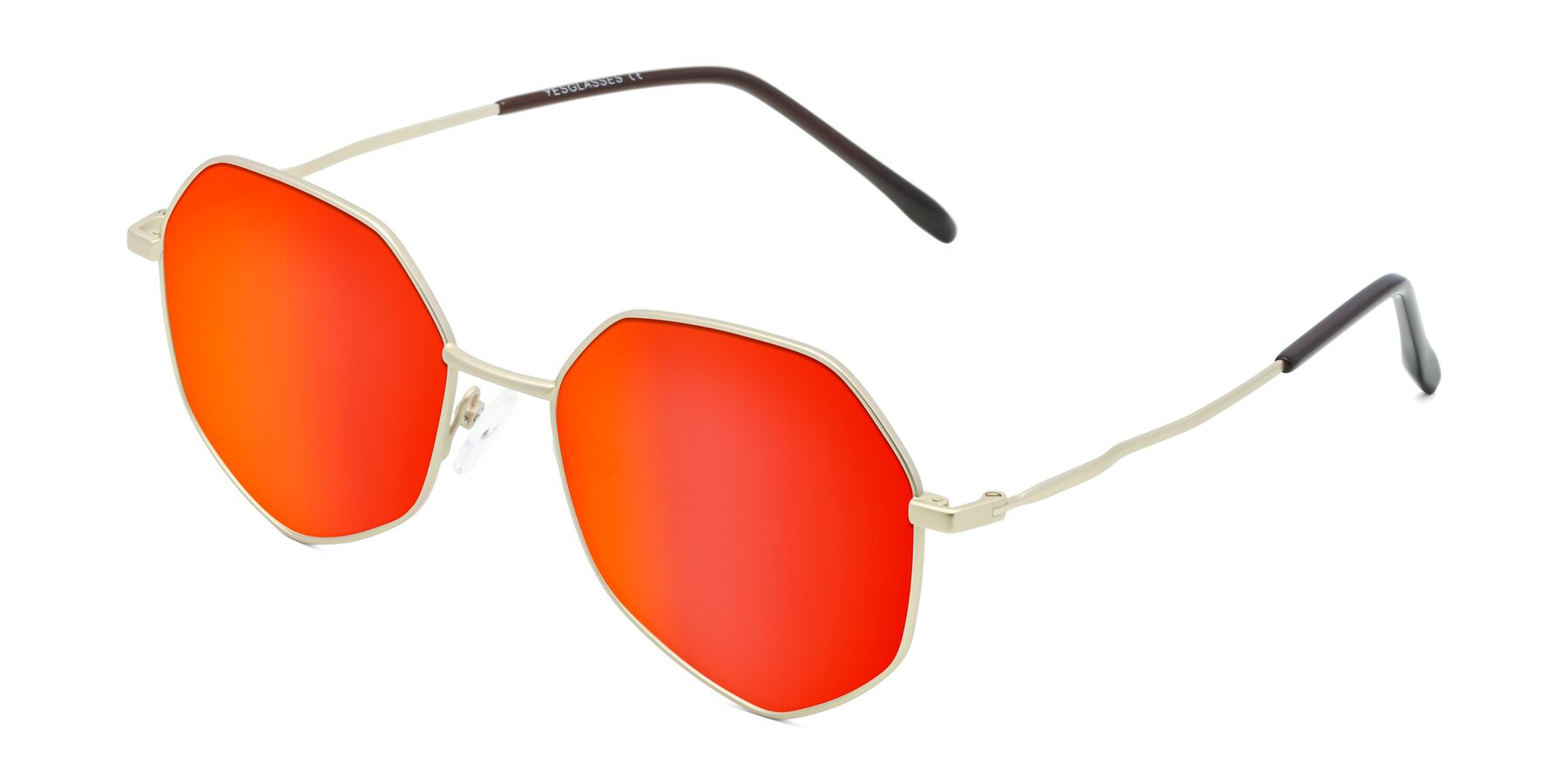 Angle of Sunshine in Light Gold with Red Gold Mirrored Lenses