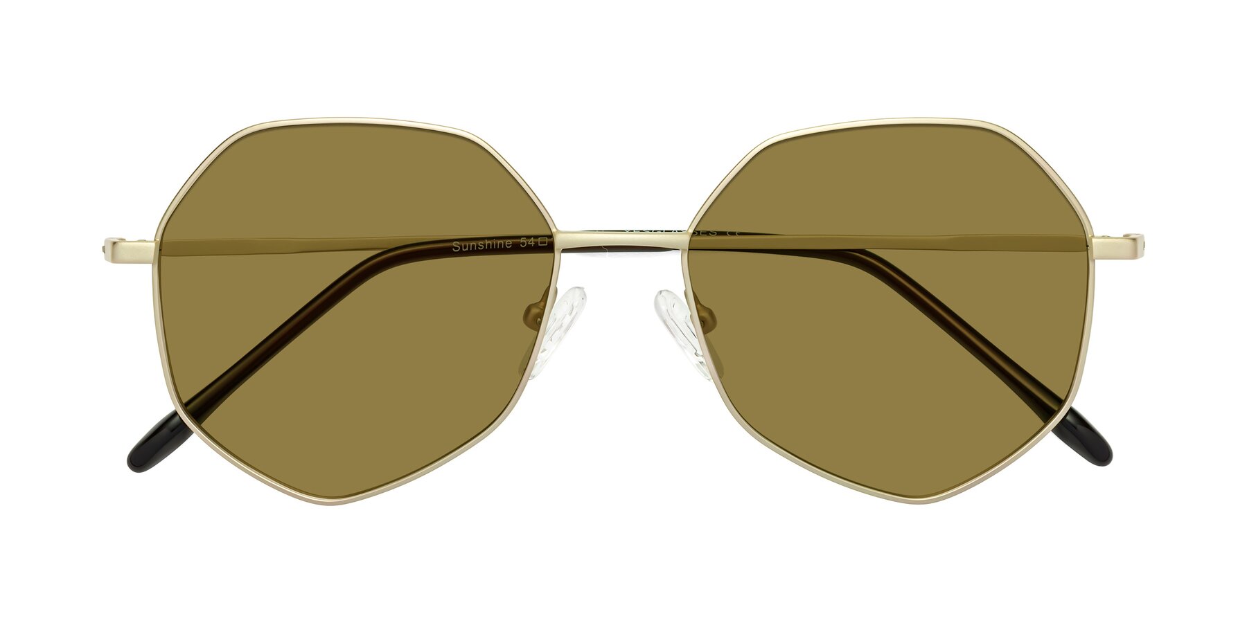 Folded Front of Sunshine in Light Gold with Brown Polarized Lenses