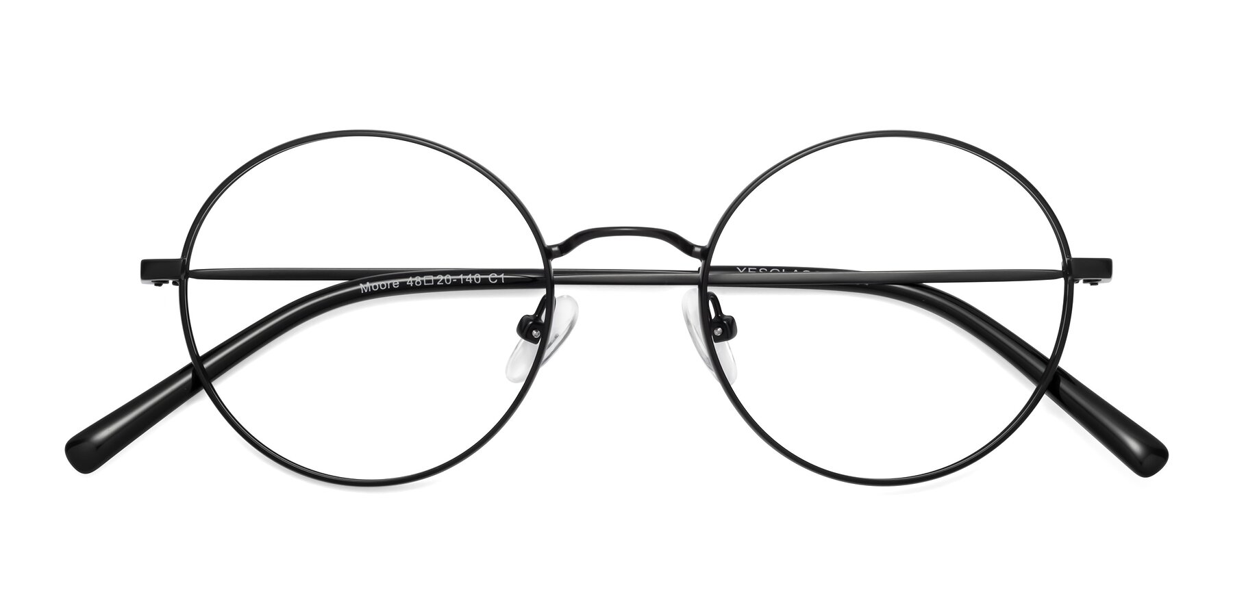 Folded Front of Moore in Black with Clear Eyeglass Lenses