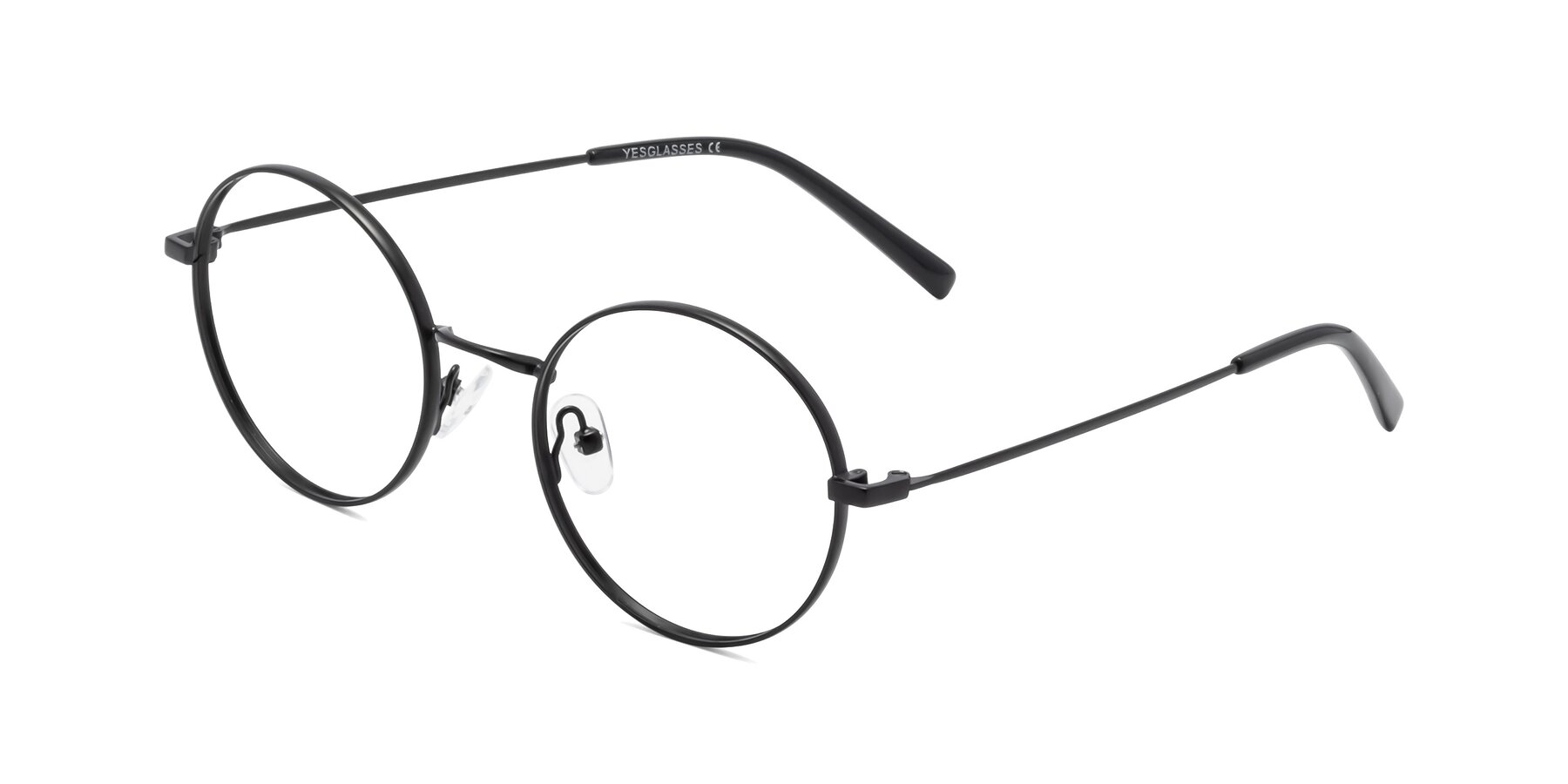 Angle of Moore in Black with Clear Reading Eyeglass Lenses
