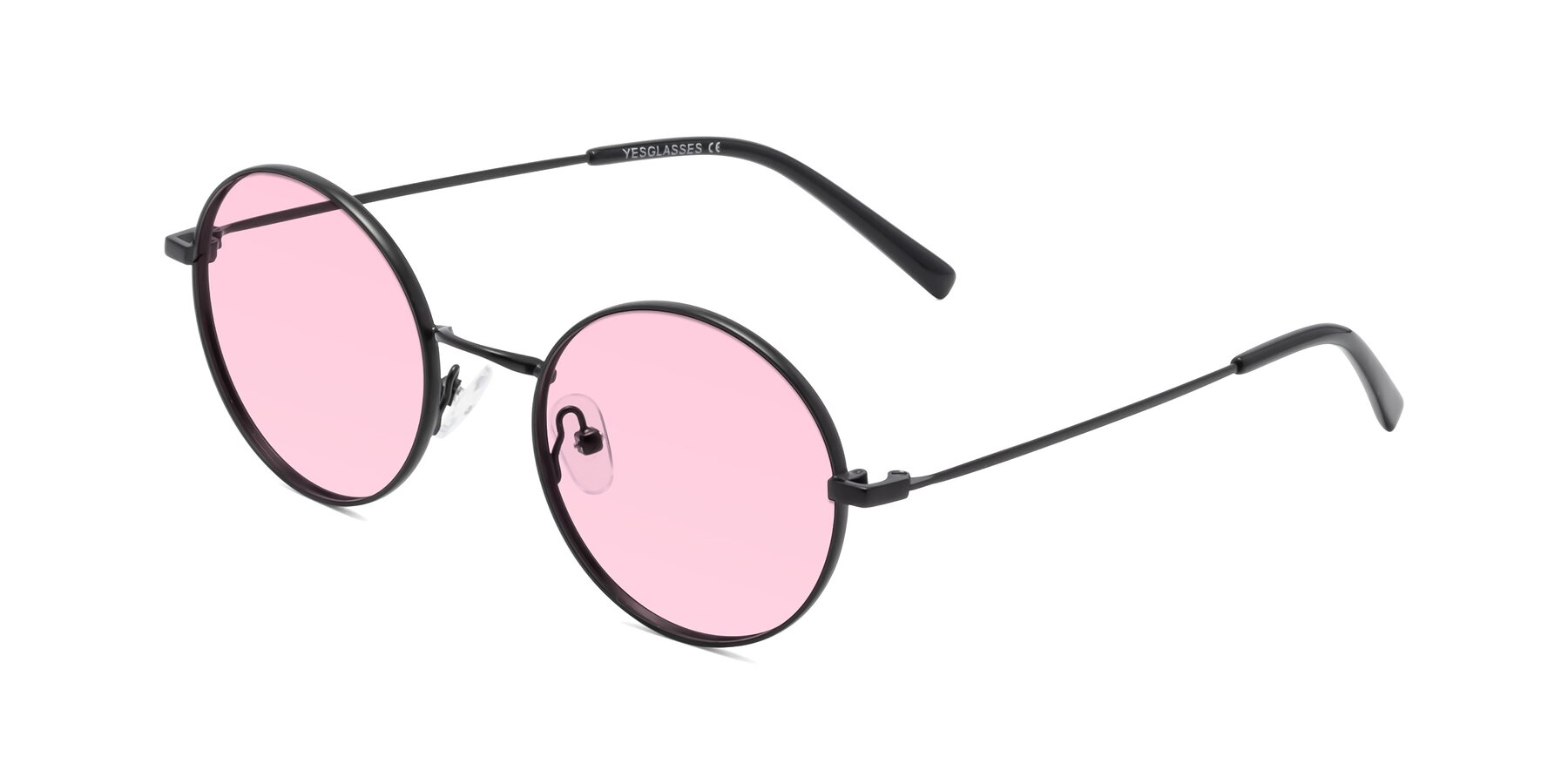 Angle of Moore in Black with Light Pink Tinted Lenses