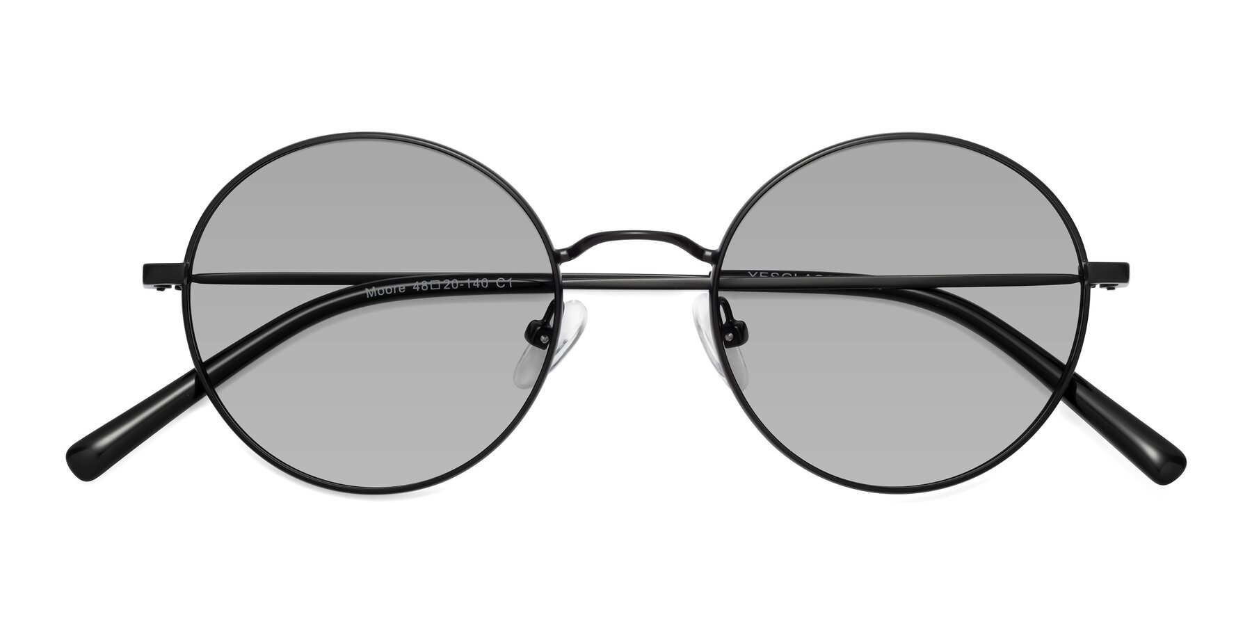 Folded Front of Moore in Black with Light Gray Tinted Lenses