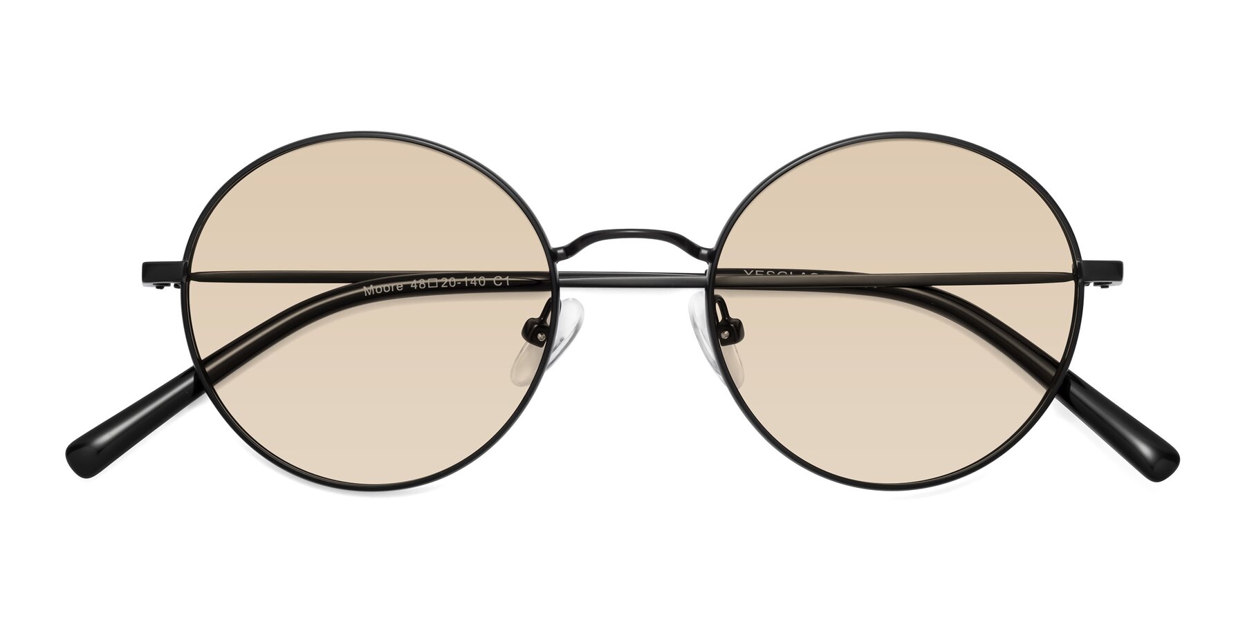 Folded Front of Moore in Black with Light Brown Tinted Lenses