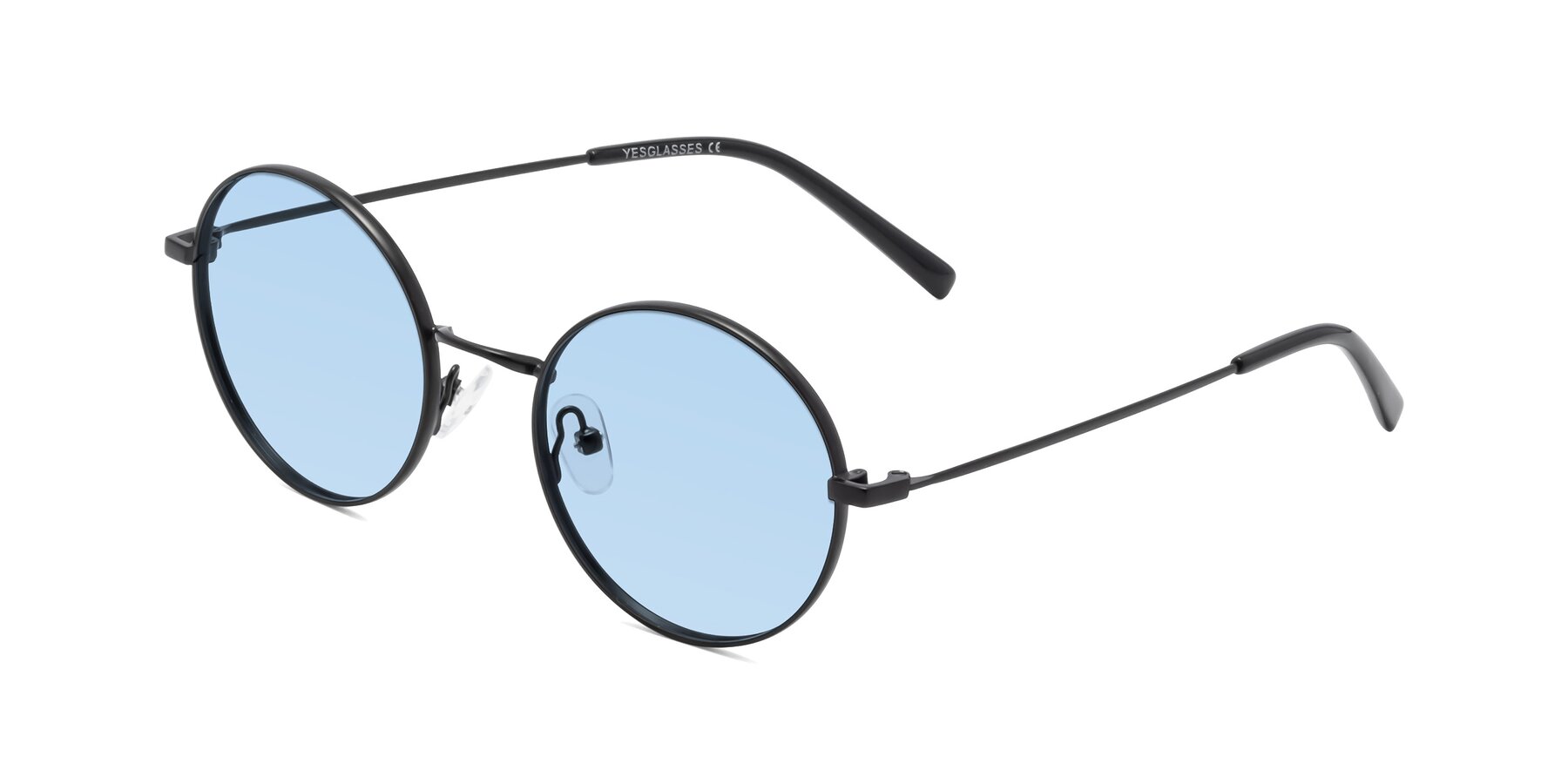 Angle of Moore in Black with Light Blue Tinted Lenses