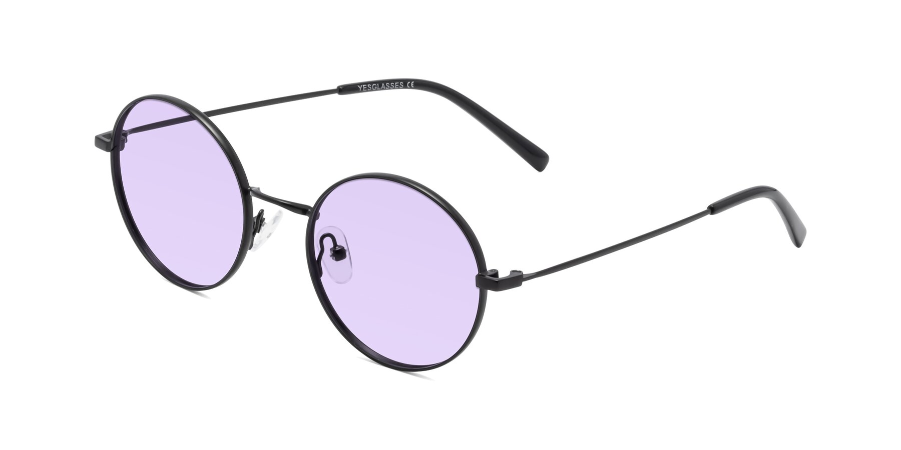 Angle of Moore in Black with Light Purple Tinted Lenses