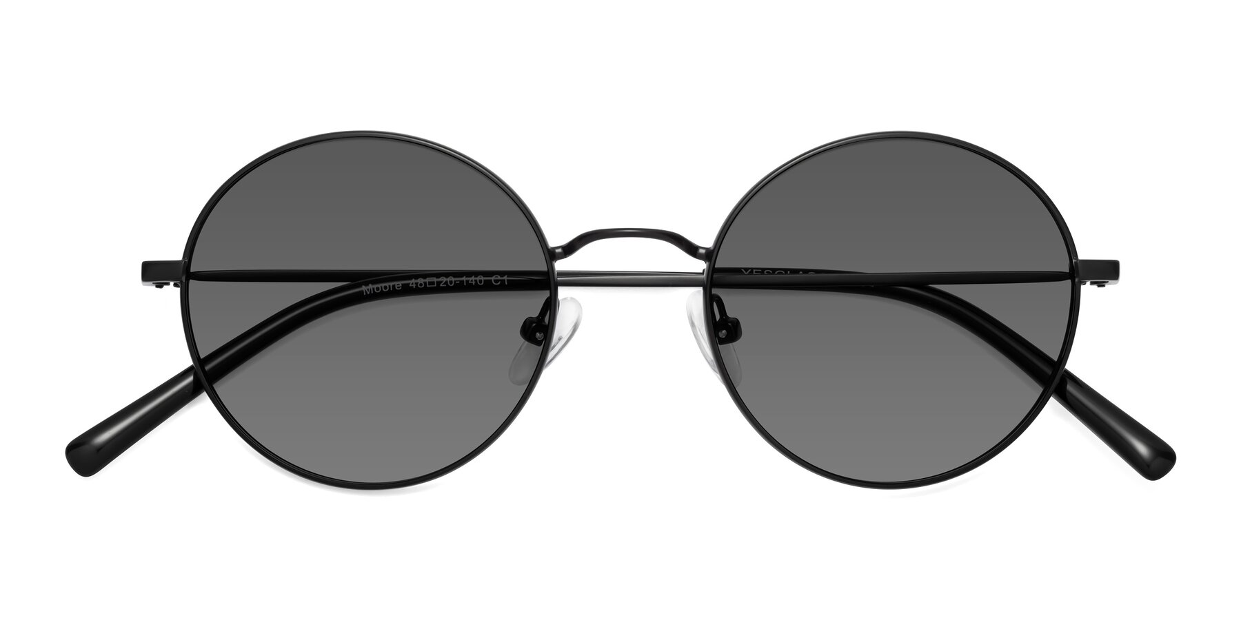 Folded Front of Moore in Black with Medium Gray Tinted Lenses
