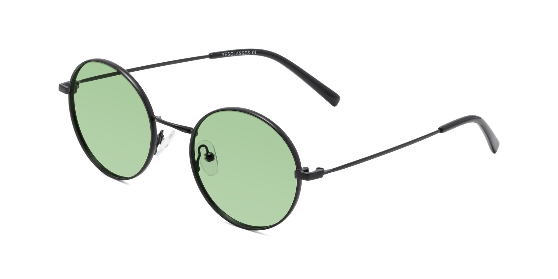 Angle of Moore in Black with Medium Green Tinted Lenses