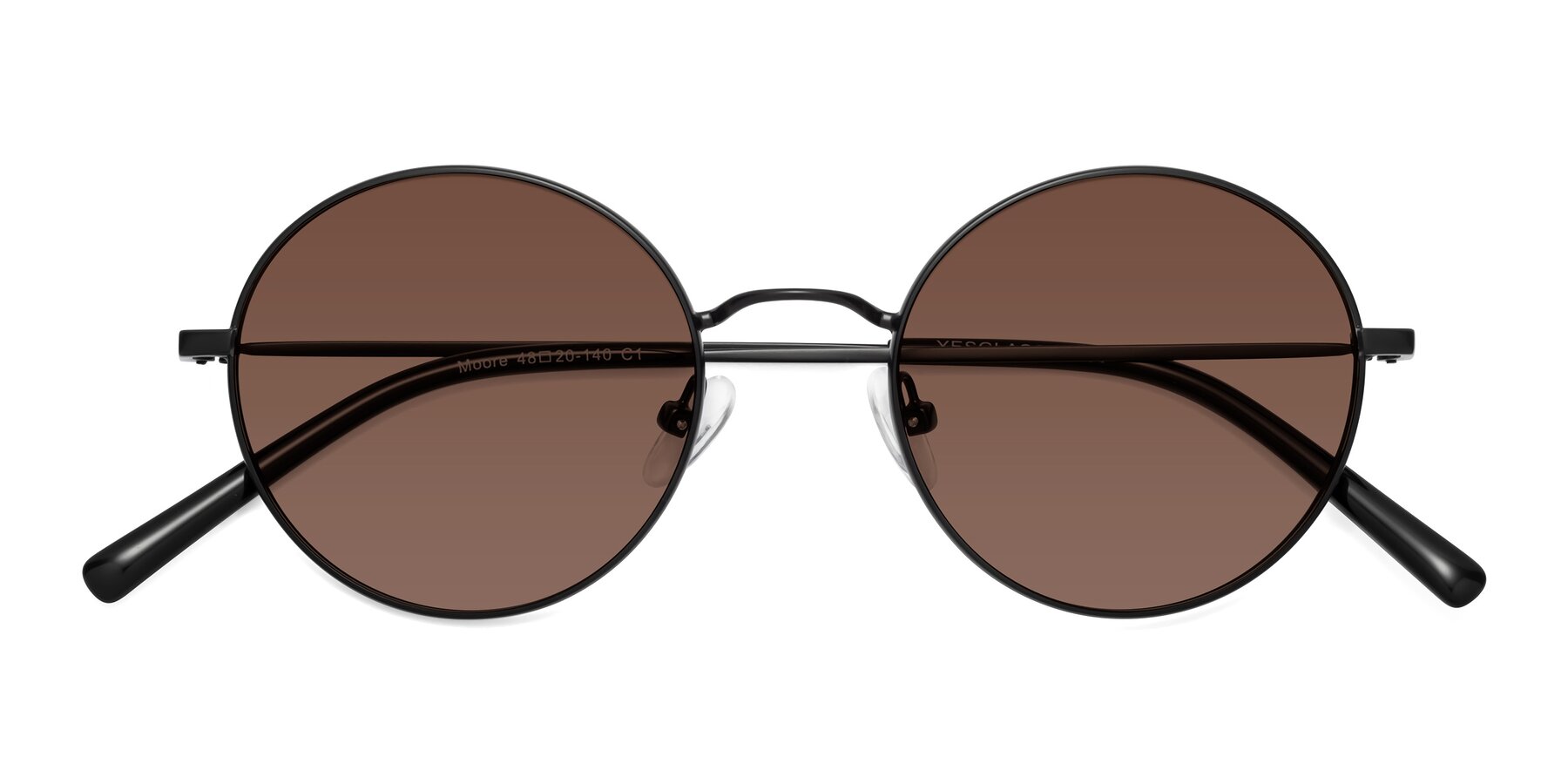Folded Front of Moore in Black with Brown Tinted Lenses