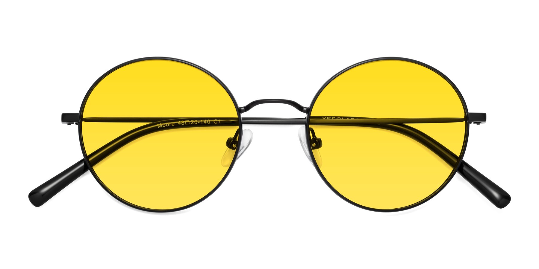 Folded Front of Moore in Black with Yellow Tinted Lenses