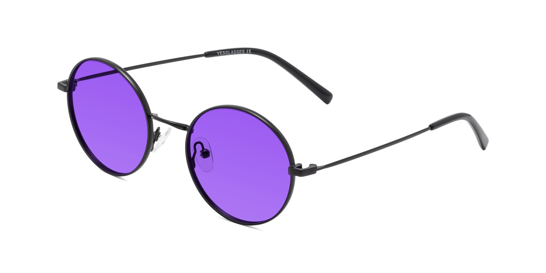 Angle of Moore in Black with Purple Tinted Lenses