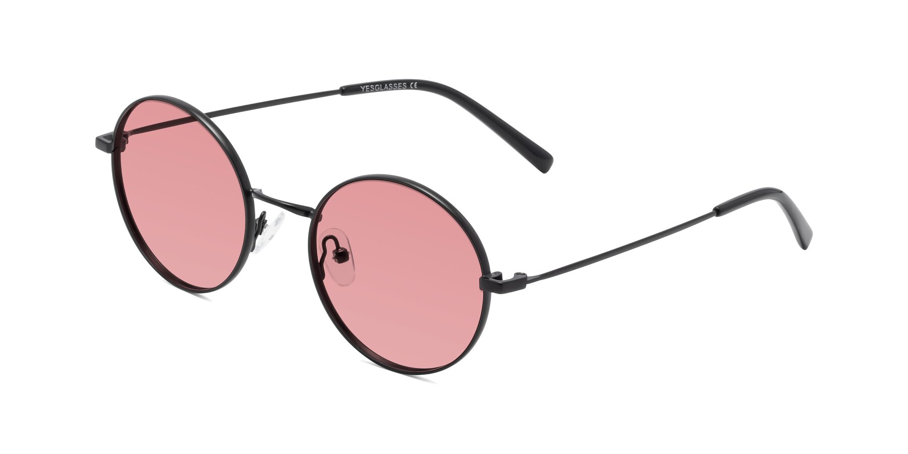 Angle of Moore in Black with Medium Garnet Tinted Lenses