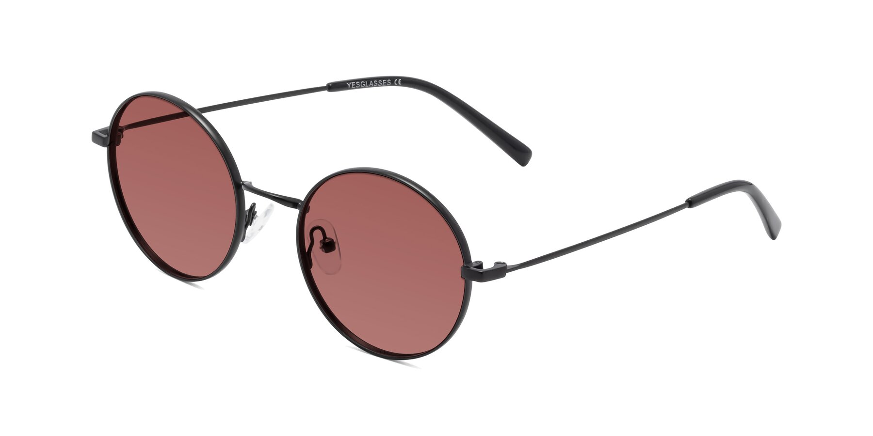 Angle of Moore in Black with Garnet Tinted Lenses