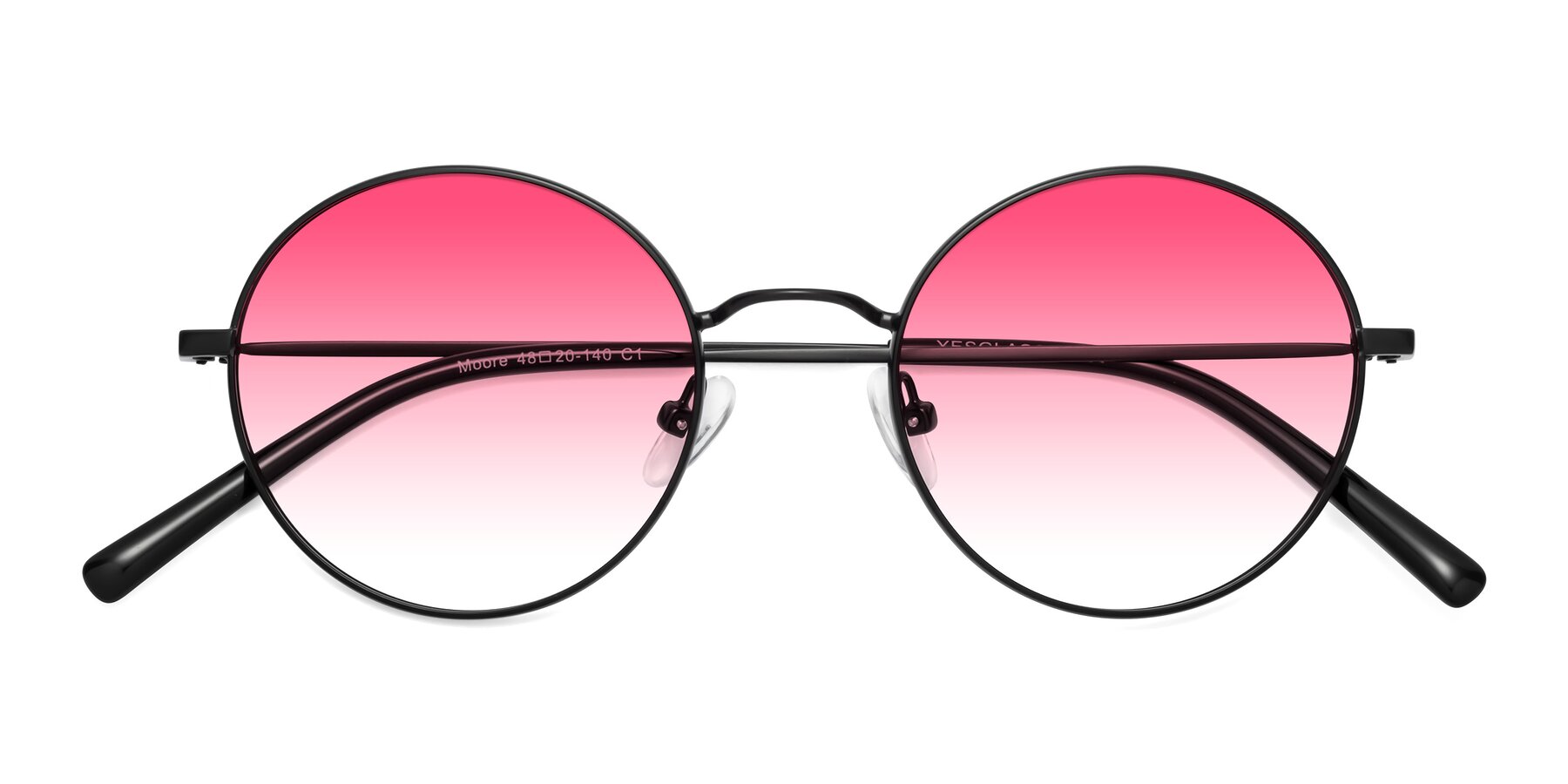 Folded Front of Moore in Black with Pink Gradient Lenses