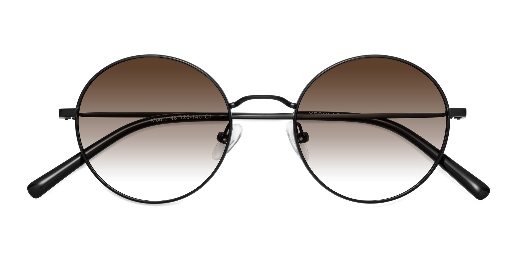 Folded Front of Moore in Black with Brown Gradient Lenses