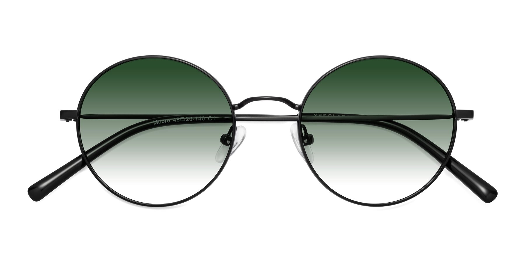 Folded Front of Moore in Black with Green Gradient Lenses