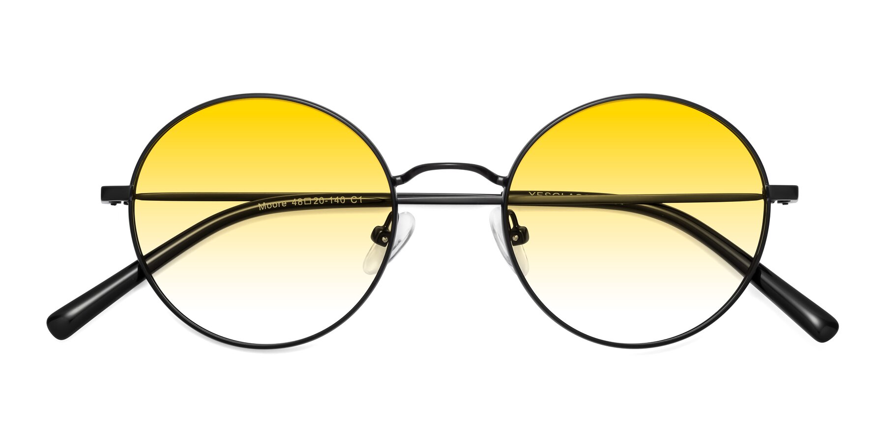 Folded Front of Moore in Black with Yellow Gradient Lenses