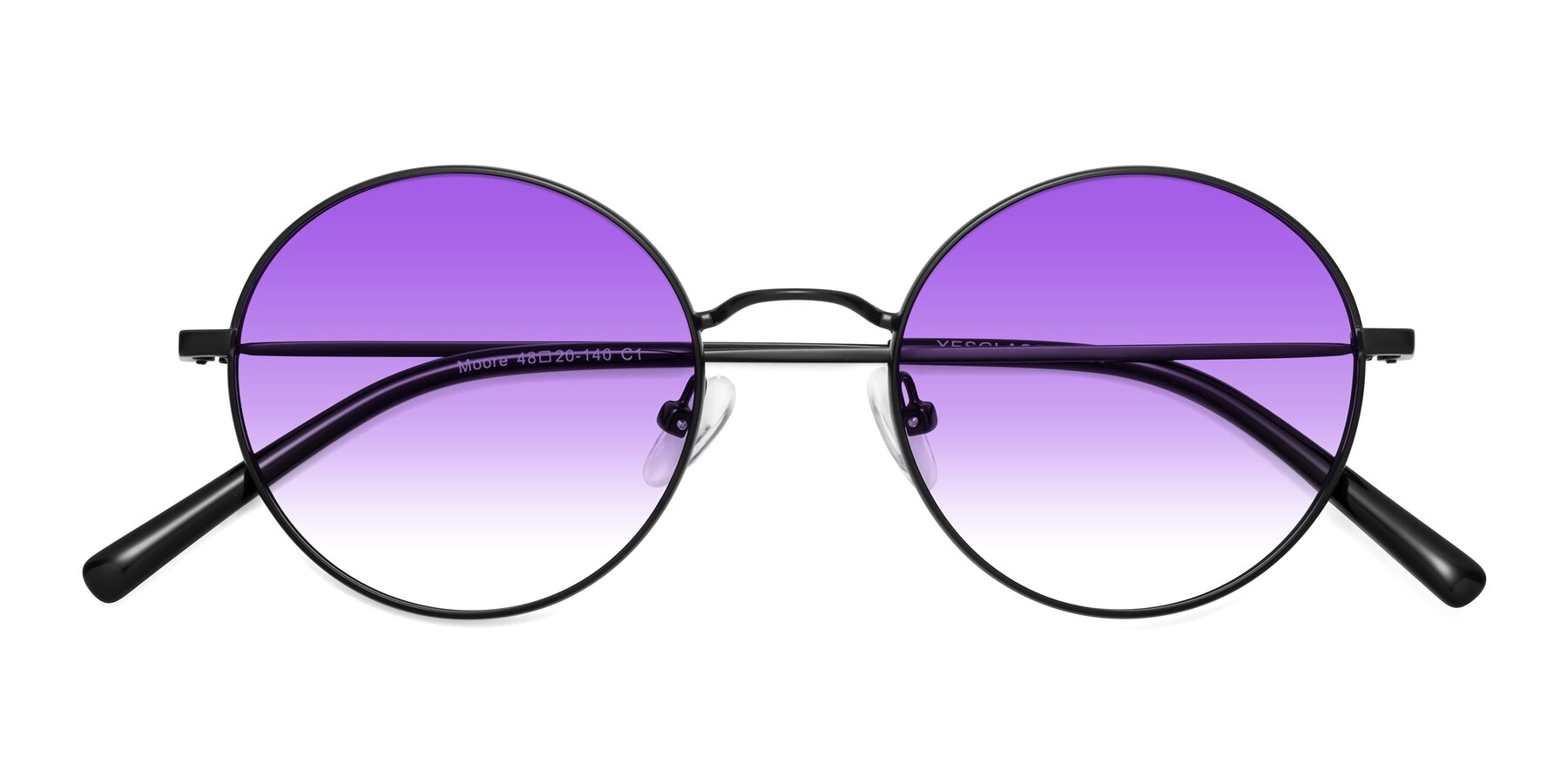 Folded Front of Moore in Black with Purple Gradient Lenses