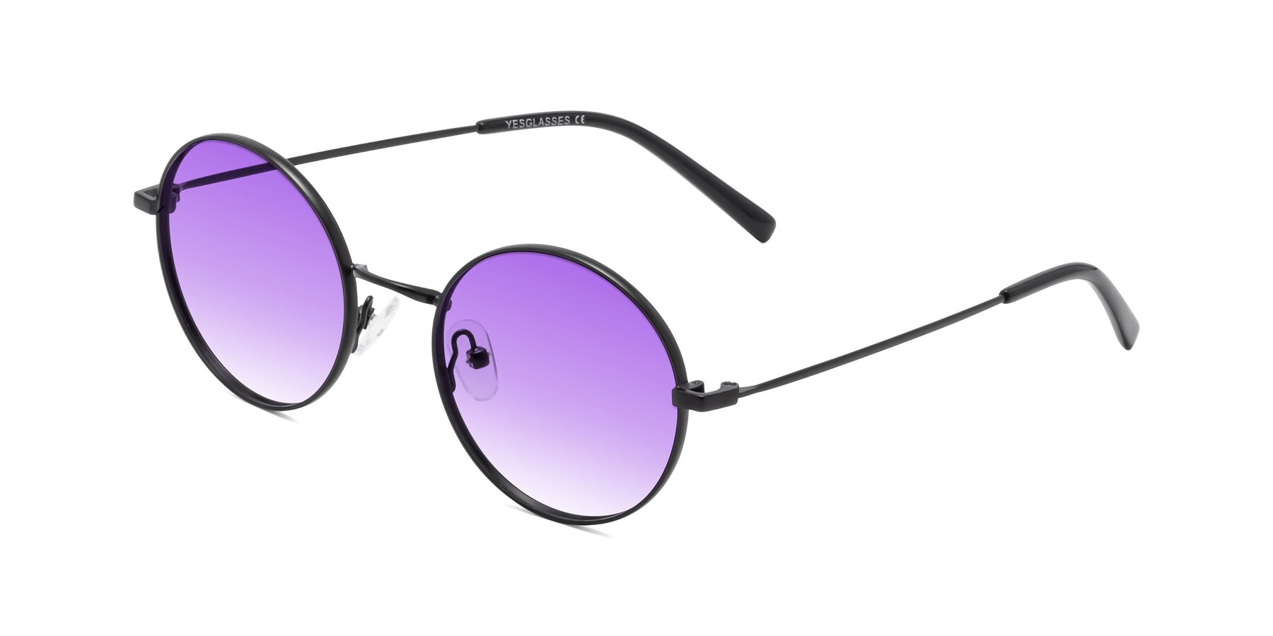 Angle of Moore in Black with Purple Gradient Lenses
