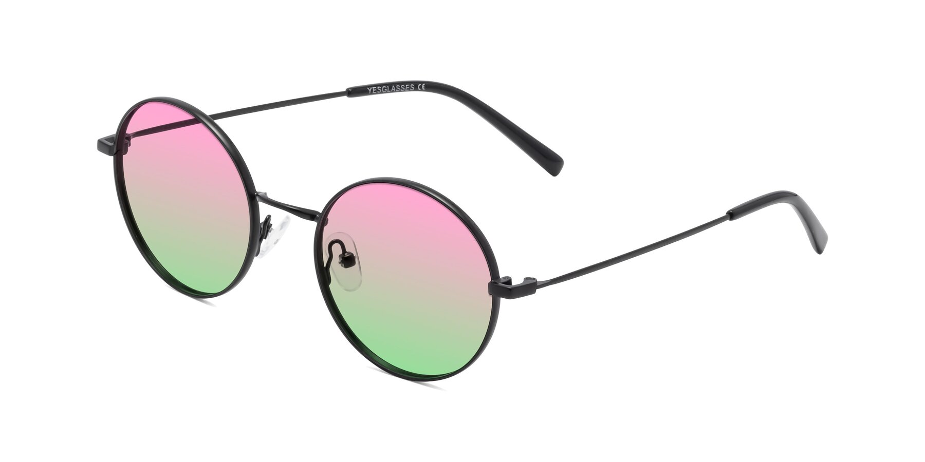 Angle of Moore in Black with Pink / Green Gradient Lenses