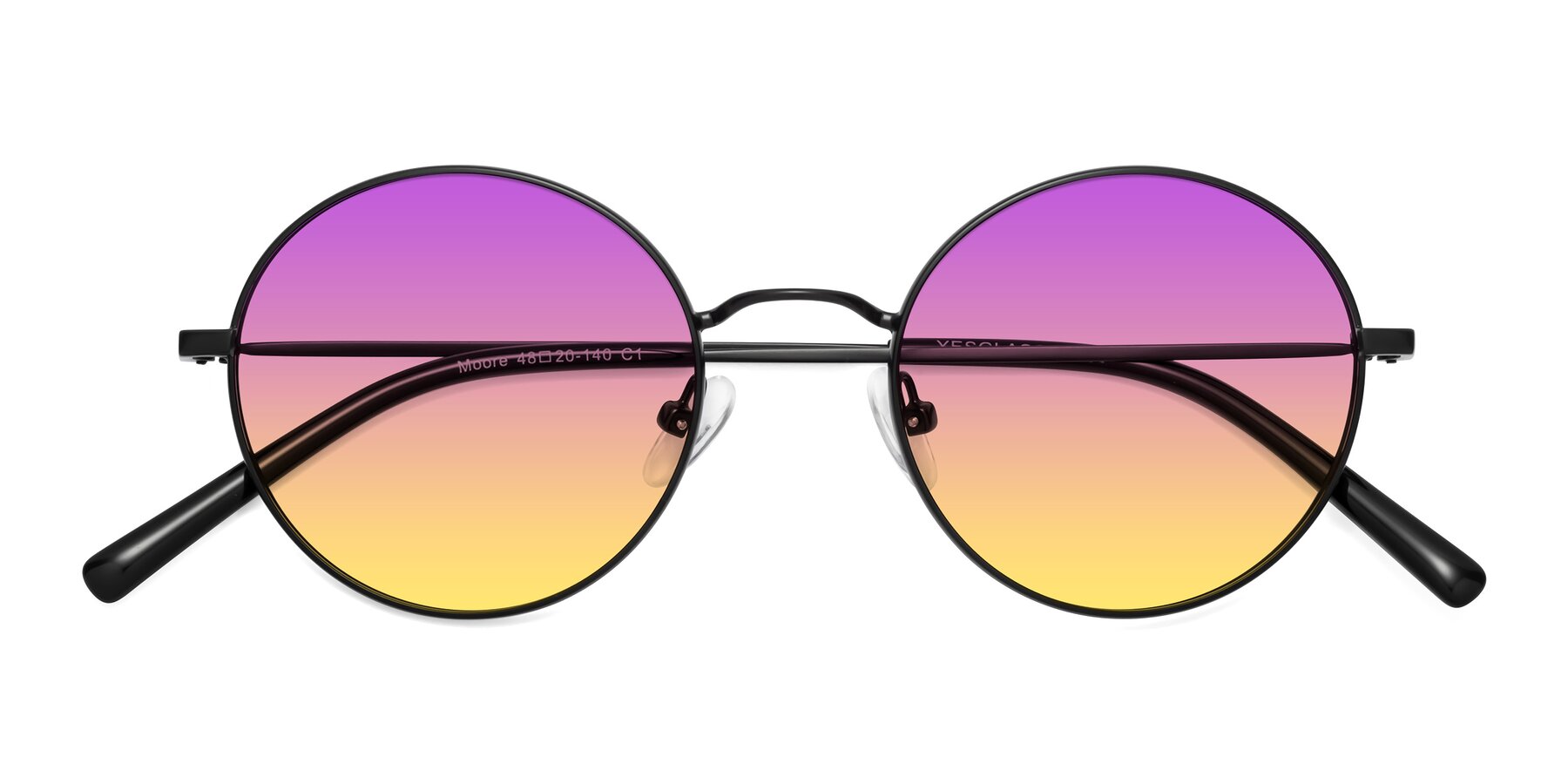 Folded Front of Moore in Black with Purple / Yellow Gradient Lenses