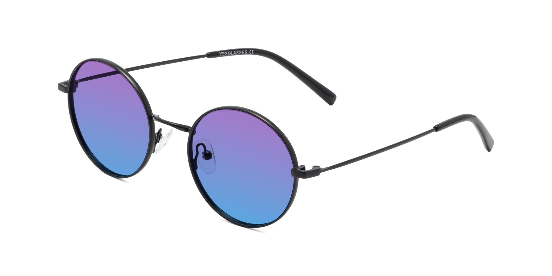 Angle of Moore in Black with Purple / Blue Gradient Lenses