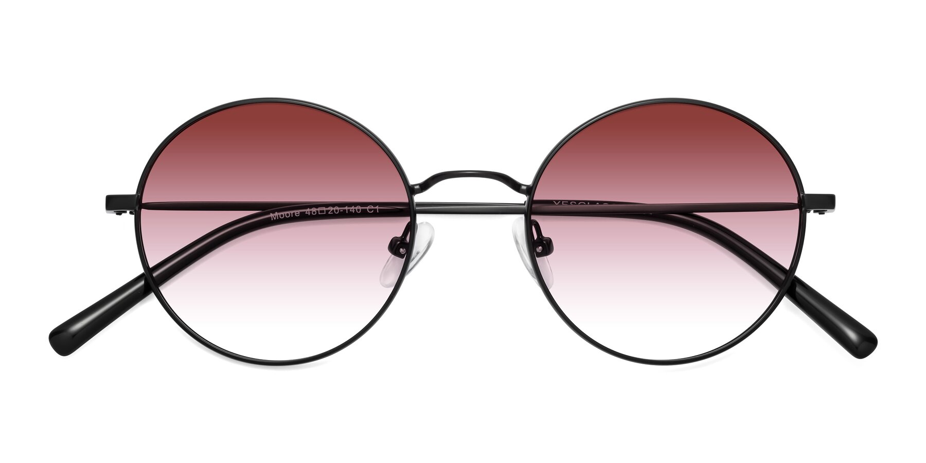 Folded Front of Moore in Black with Garnet Gradient Lenses