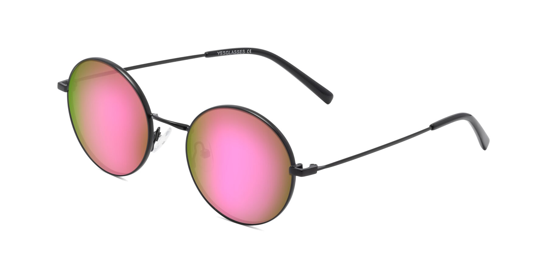 Angle of Moore in Black with Pink Mirrored Lenses
