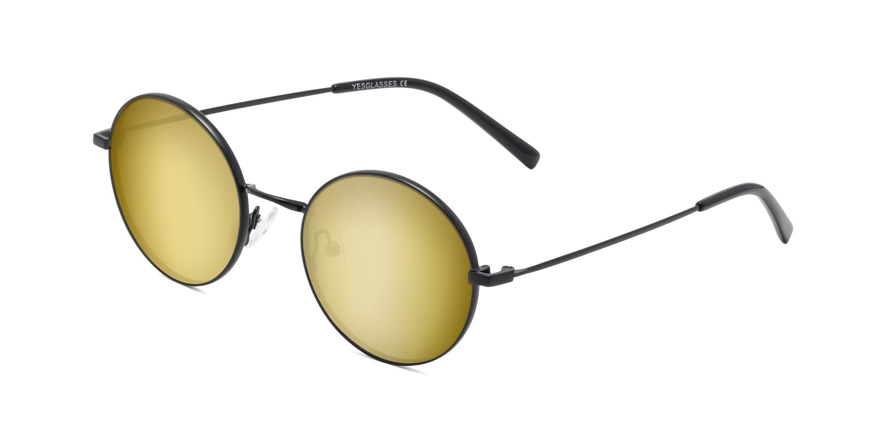 Angle of Moore in Black with Gold Mirrored Lenses