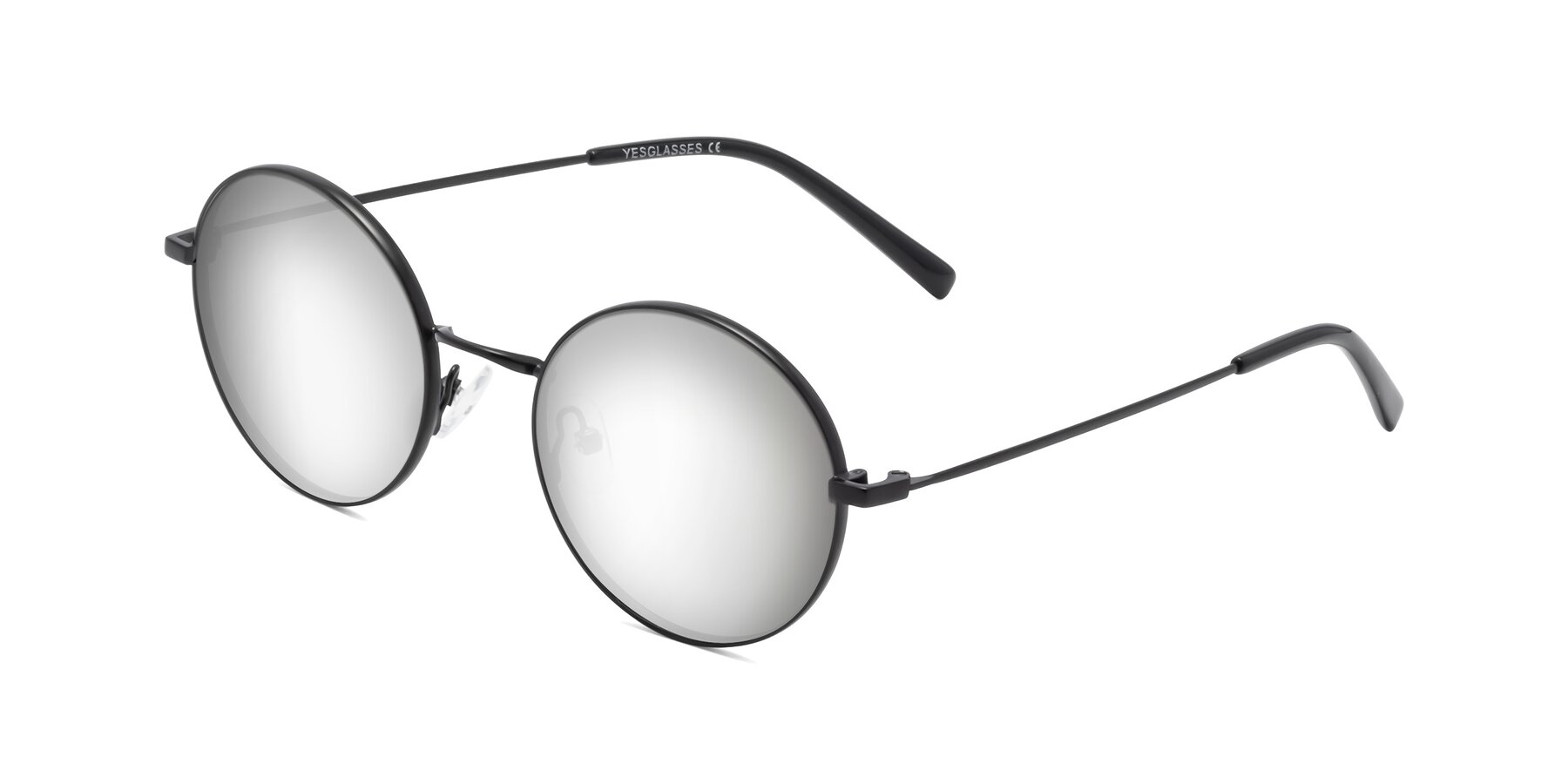 Angle of Moore in Black with Silver Mirrored Lenses