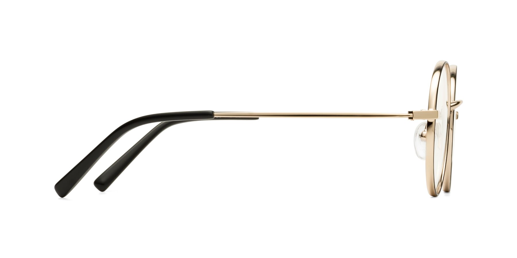 Side of Moore in Black-Gold with Clear Reading Eyeglass Lenses