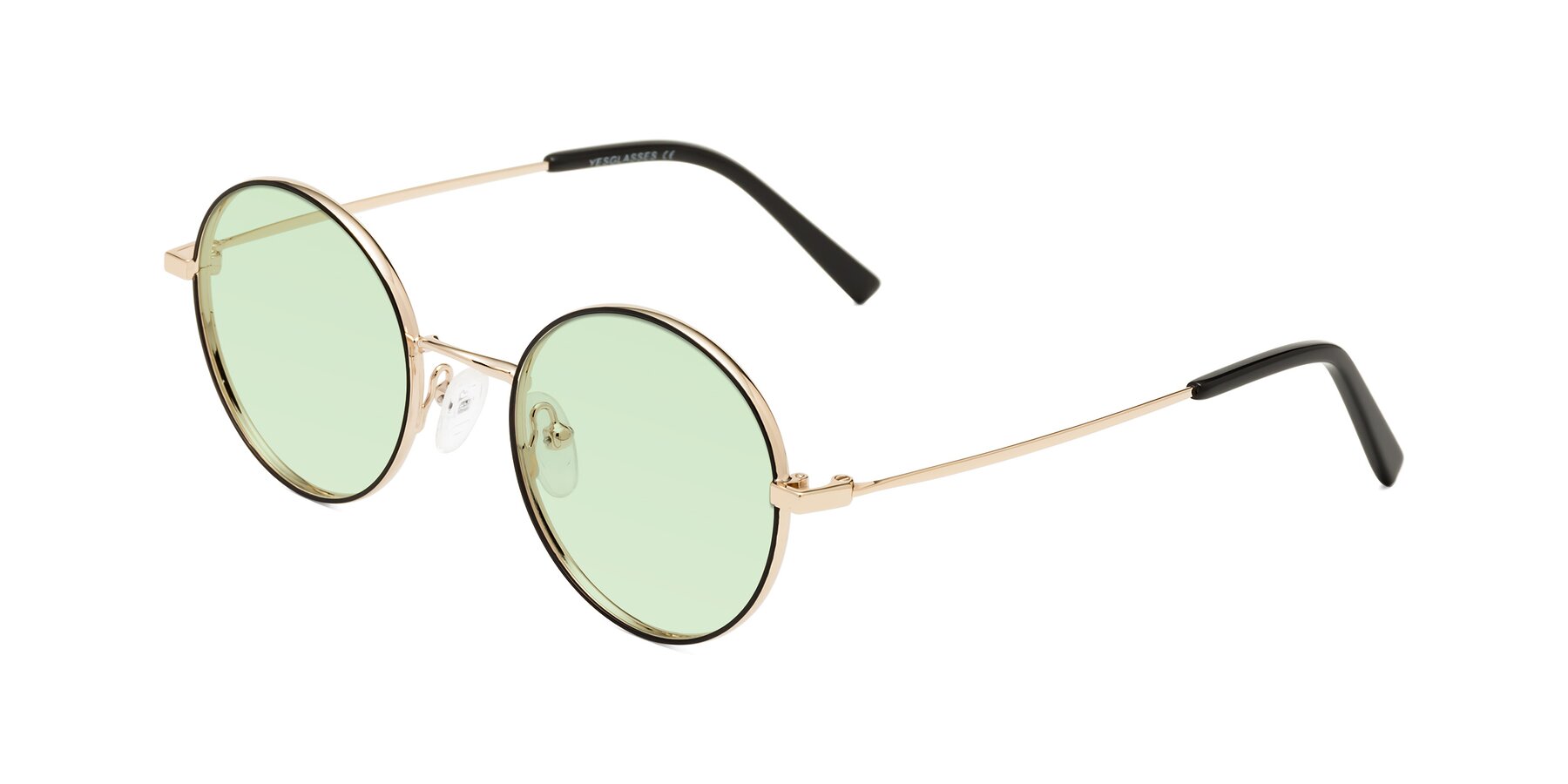 Angle of Moore in Black-Gold with Light Green Tinted Lenses