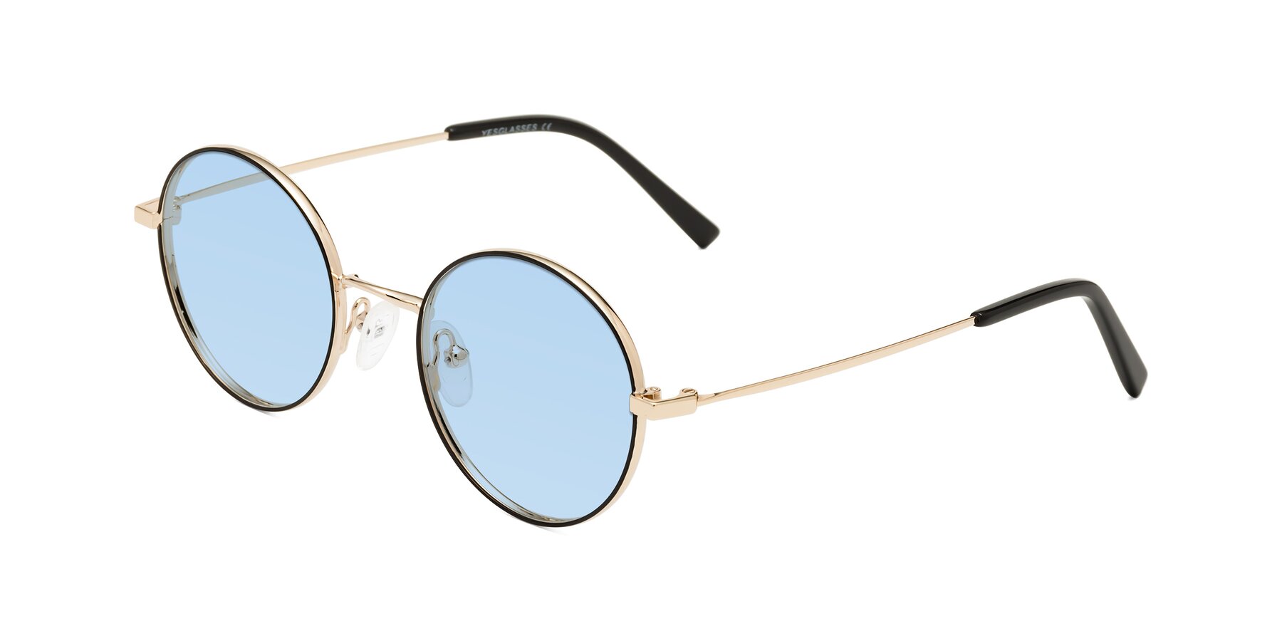 Angle of Moore in Black-Gold with Light Blue Tinted Lenses