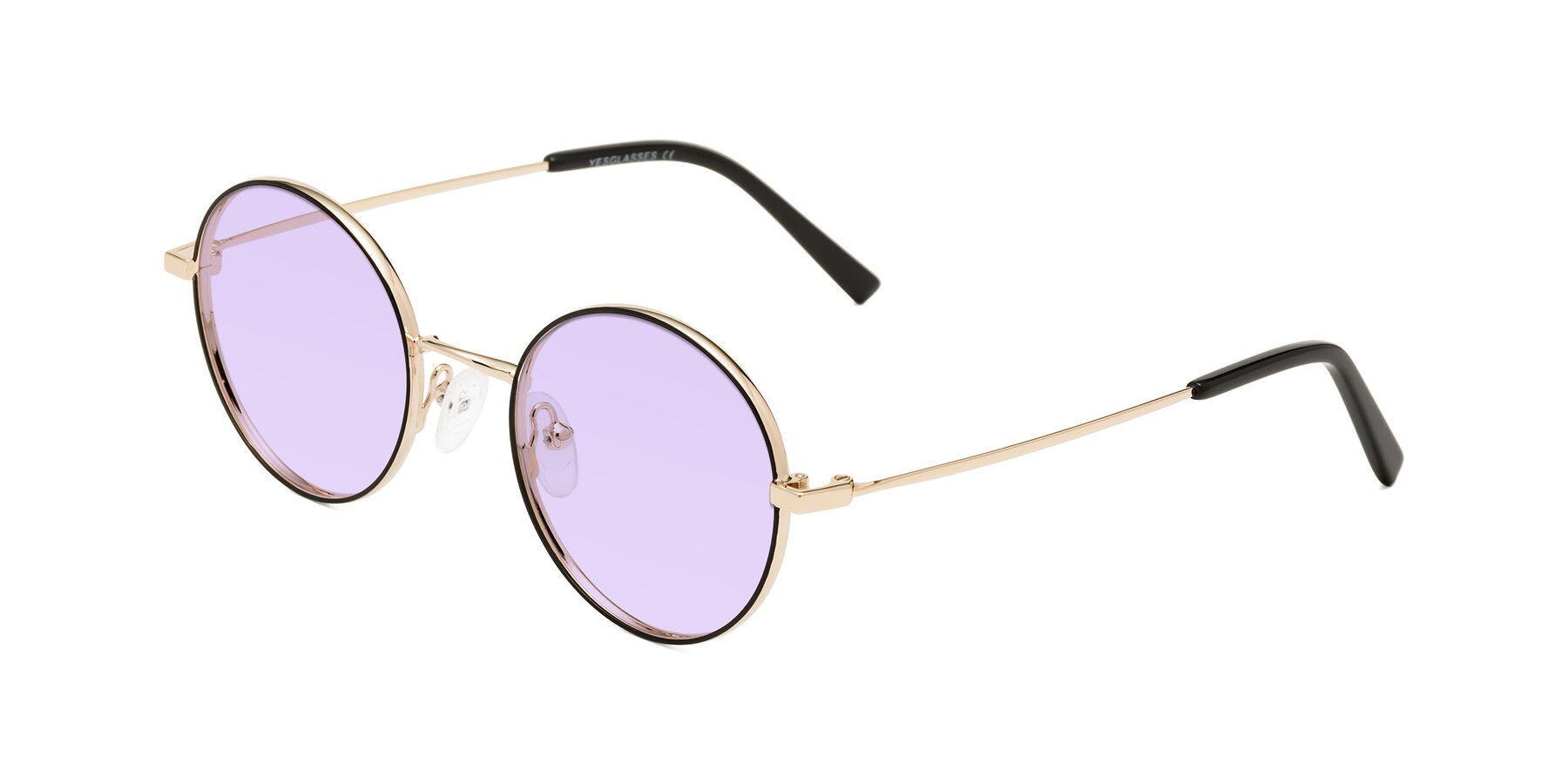Angle of Moore in Black-Gold with Light Purple Tinted Lenses