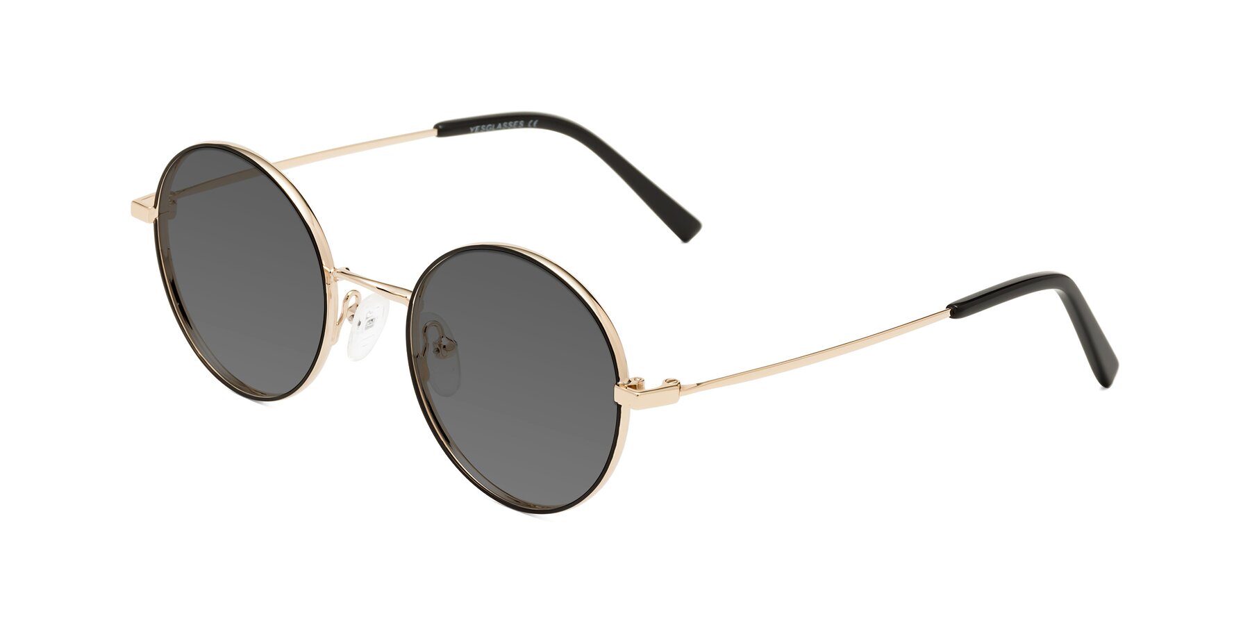 Angle of Moore in Black-Gold with Medium Gray Tinted Lenses