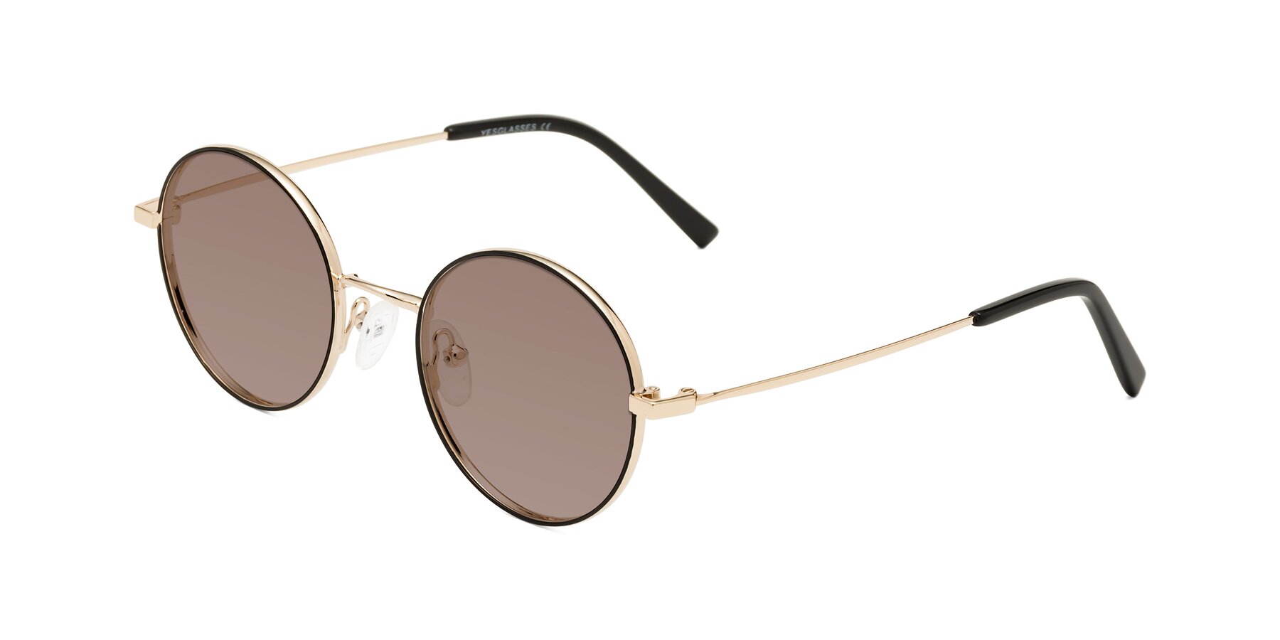 Angle of Moore in Black-Gold with Medium Brown Tinted Lenses