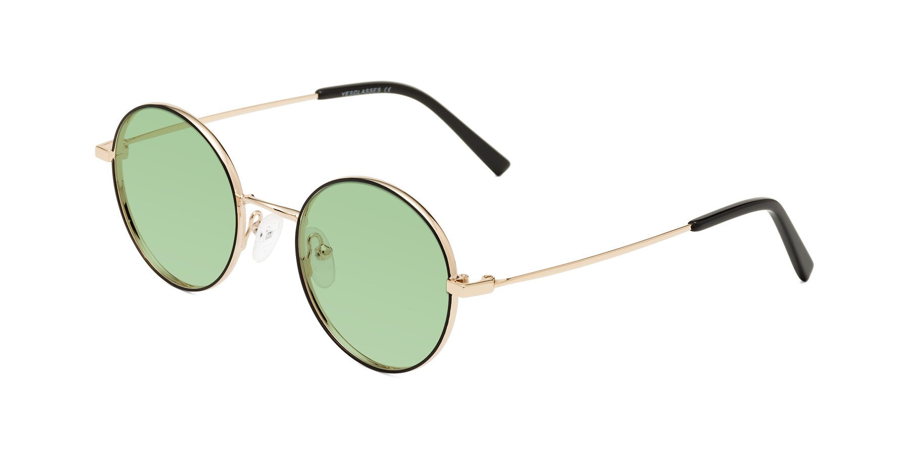 Angle of Moore in Black-Gold with Medium Green Tinted Lenses