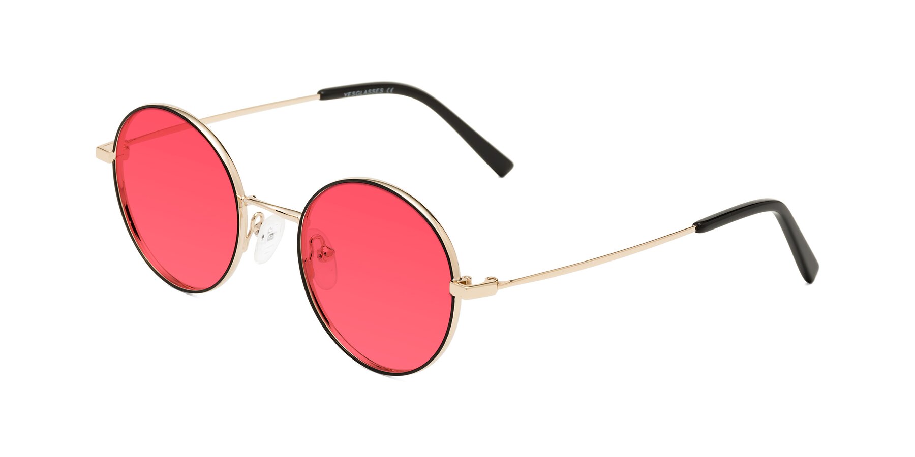 Angle of Moore in Black-Gold with Red Tinted Lenses