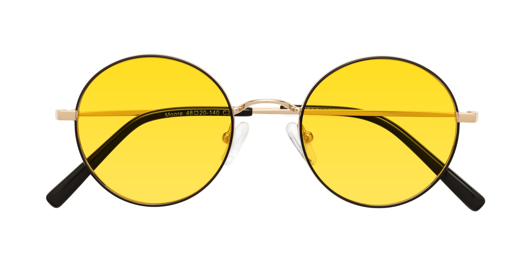 Folded Front of Moore in Black-Gold with Yellow Tinted Lenses